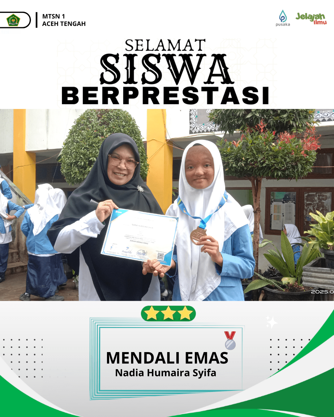Nadia Humaira Syifa meraih Medali Emas