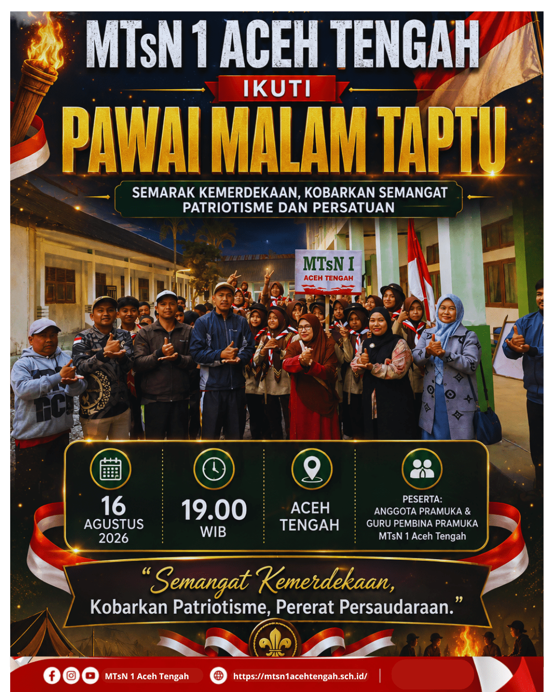 MTsN 1 Aceh Tengah Ikuti Pawai Malam Taptu MTsN 1 Aceh Tengah Ikuti Pawai Malam Taptu