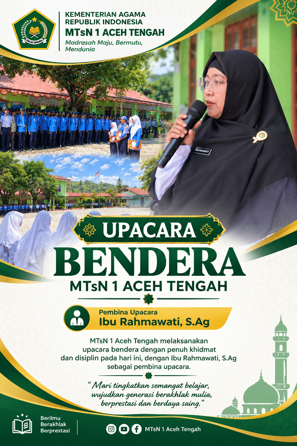 Upacara Bendera dan sebagai Pembina Ibu Rahmawati, S.Ag